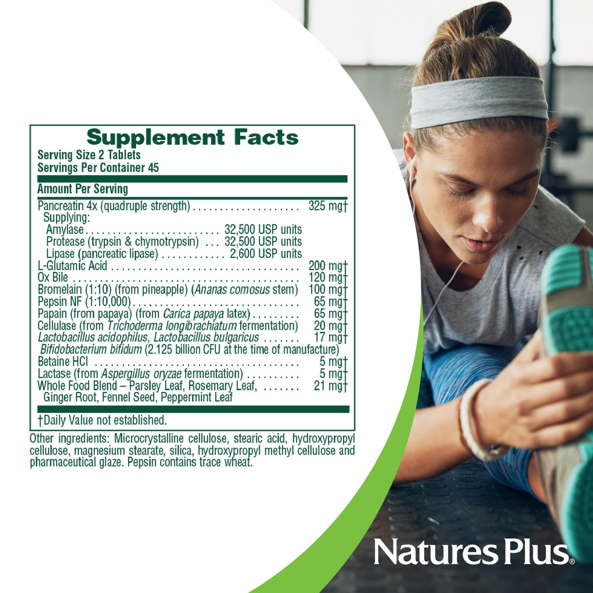 NaturesPlus Ultra-Zyme comprimés avec un verre d'eau