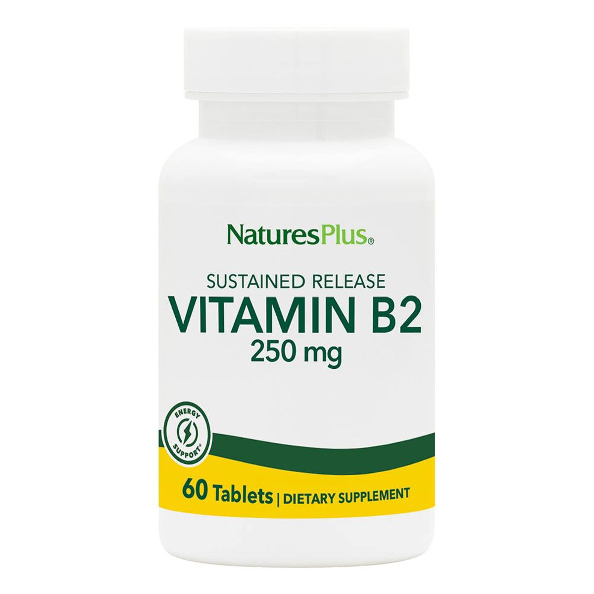 NaturesPlus Vitamine B2 250 mg comprimés à libération prolongée - face du produit