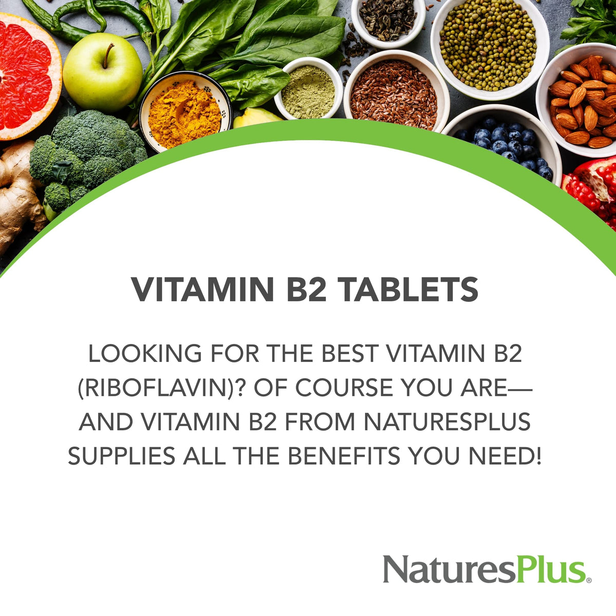 NaturesPlus Vitamine B2 250 mg comprimés - emballage