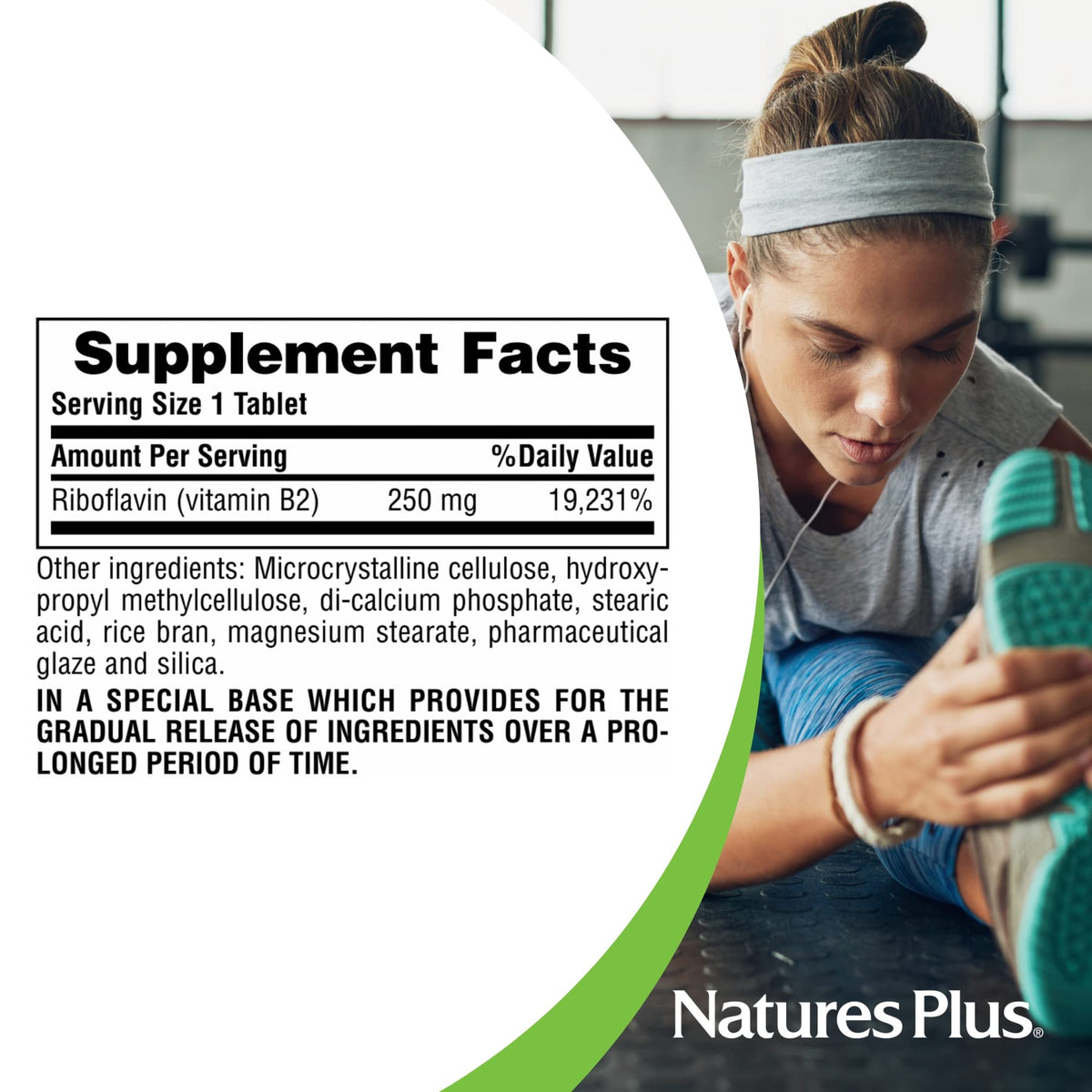 NaturesPlus Vitamine B2 250 mg comprimés - prise en main
