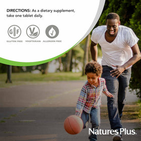NaturesPlus Vitamine B2 250 mg comprimés - sur une table