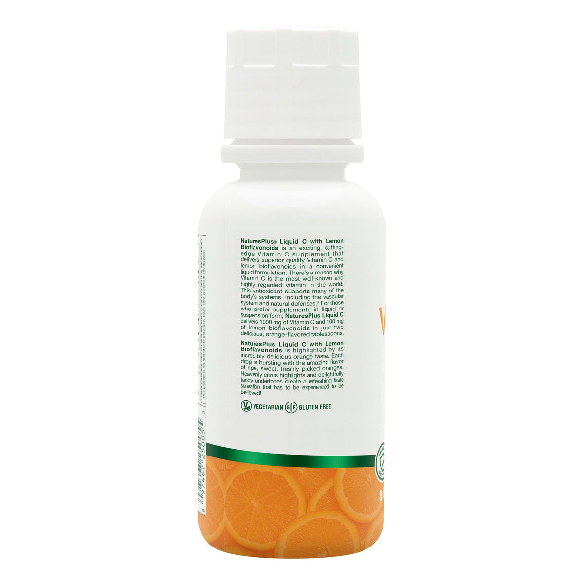 NaturesPlus Vitamine C Liquide 1000 mg versé dans une cuillère