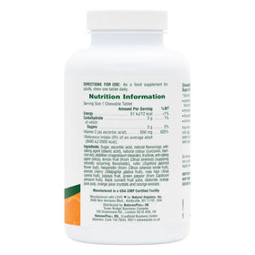 NaturesPlus Vitamine C Mâchable 500 mg, étiquette de l'emballage