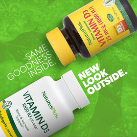 NaturesPlus Vitamine D3 1000 IU gélules molles avec étiquette