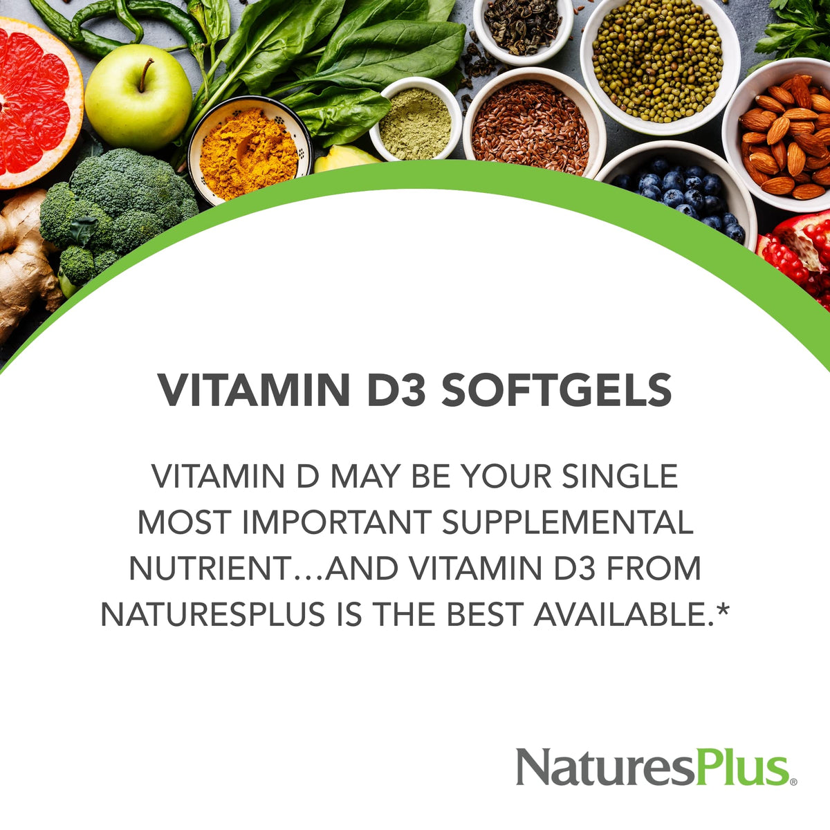 NaturesPlus Vitamine D3 1000 IU gélules molles vue arrière