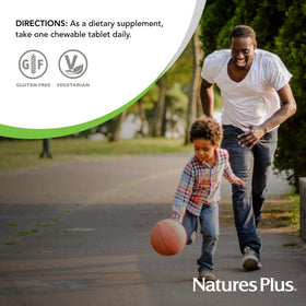 NaturesPlus Vitamine D3 1000 UI 90 comprimés à mâcher en gros plan