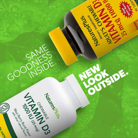 NaturesPlus Vitamine D3 90 comprimés à mâcher vue de côté