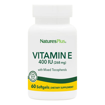 NaturesPlus Vitamine E 400 IU Softgels 60 capsules vue de face