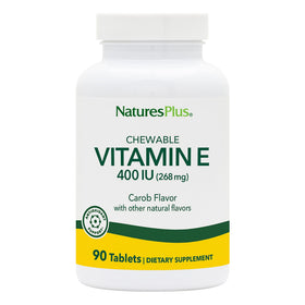 NaturesPlus Vitamine E 400 UI comprimés à croquer goût caroube vue avant