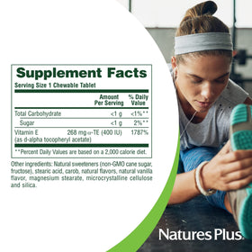 NaturesPlus Vitamine E 400 UI comprimés avec une cuillère pour dosage