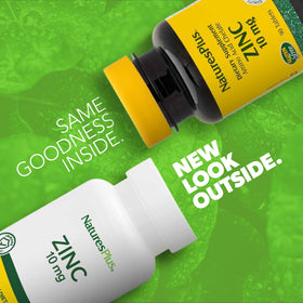 NaturesPlus Zinc 10 mg comprimés végétariens avec étiquette