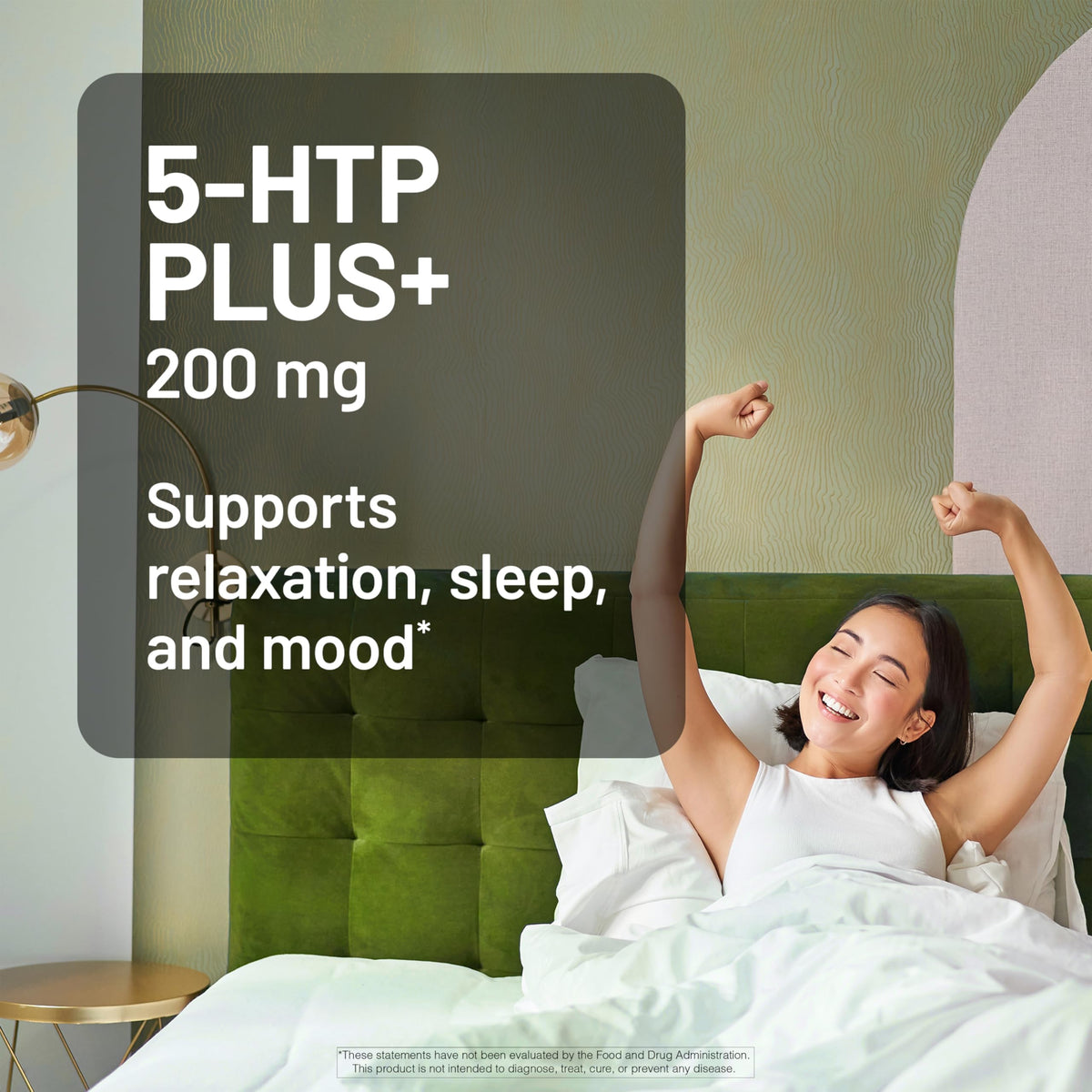 NatureWise 5-HTP 200 mg capsules sur une table