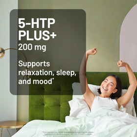NatureWise 5-HTP 200 mg capsules sur une table