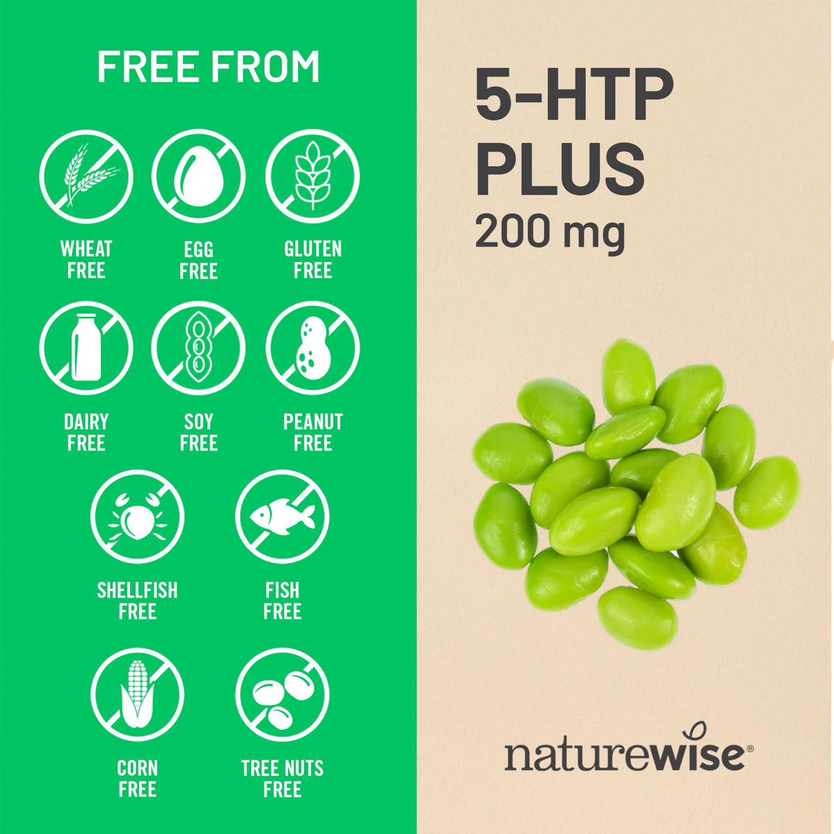 NatureWise 5-HTP 200 mg supplément vegan avec vitamine B6