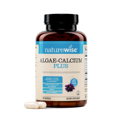 NatureWise Algae Calcium Plus 120 capsules vue de face