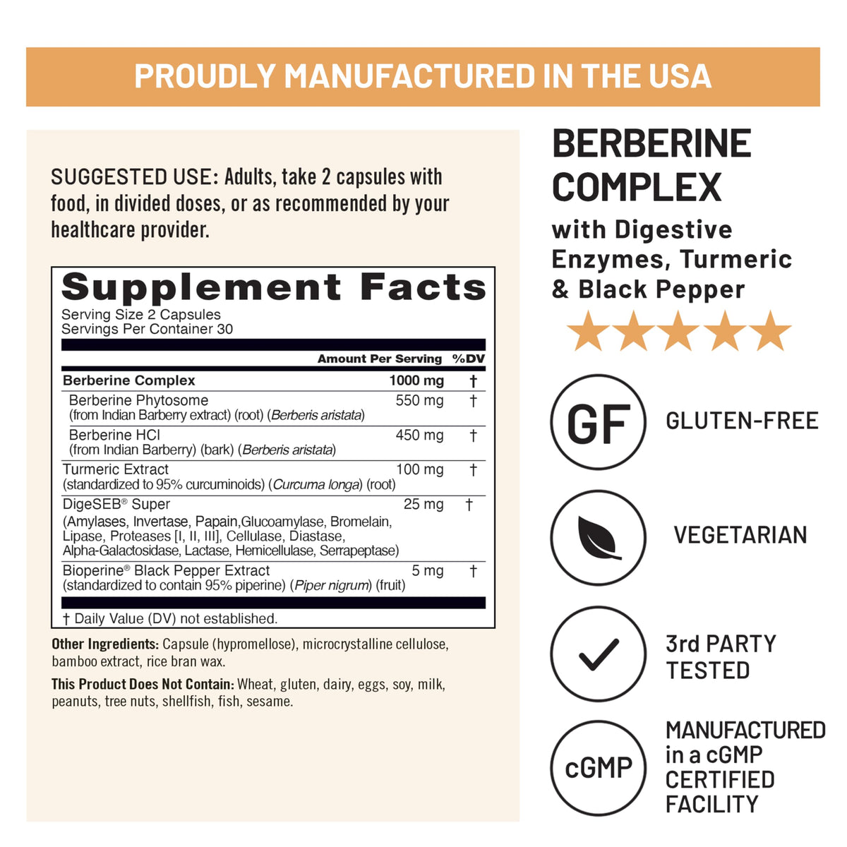 NatureWise Berberine 1000mg, gélules dans un verre