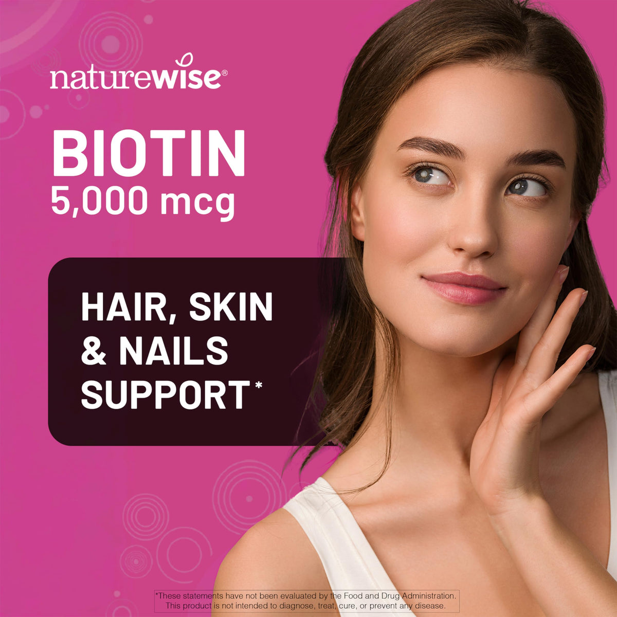 NatureWise Biotine Extra Forte 5 000 mcg gélules arrière