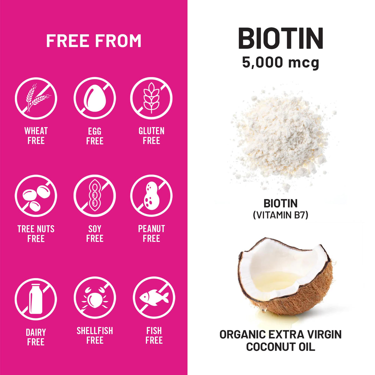 NatureWise Biotine Extra Forte 5 000 mcg gélules ouvertes