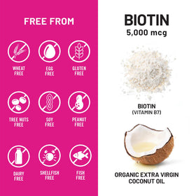 NatureWise Biotine Extra Forte 5 000 mcg gélules ouvertes