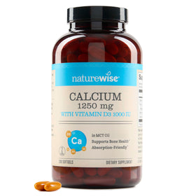 NatureWise Calcium 1250mg + Vitamine D3 1000UI devant vue du produit