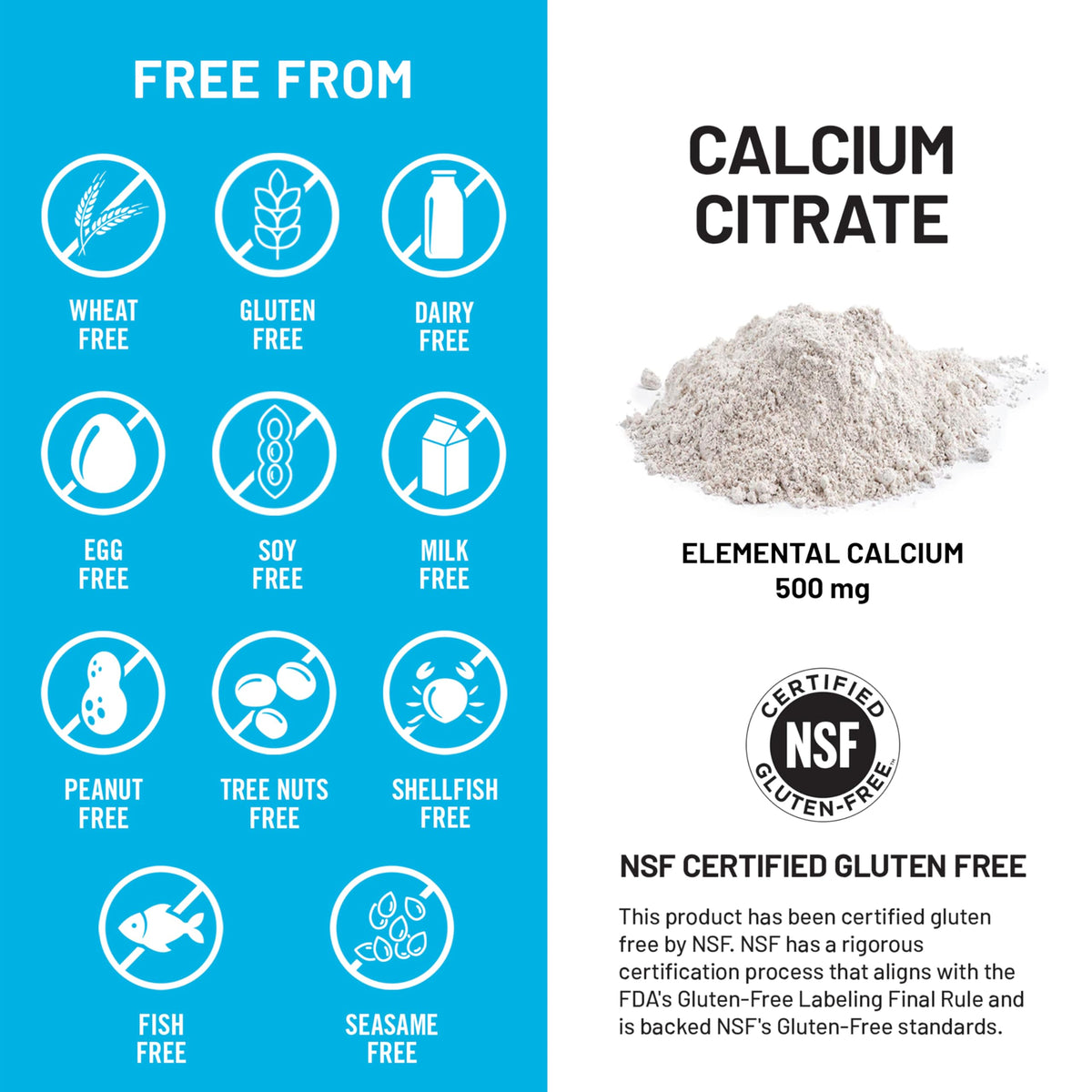 NatureWise Calcium Citrate 500mg, vue de dessus de la bouteille