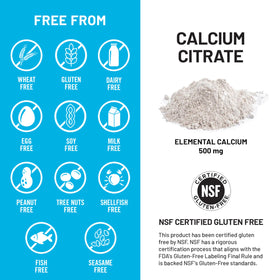 NatureWise Calcium Citrate 500mg, vue de dessus de la bouteille