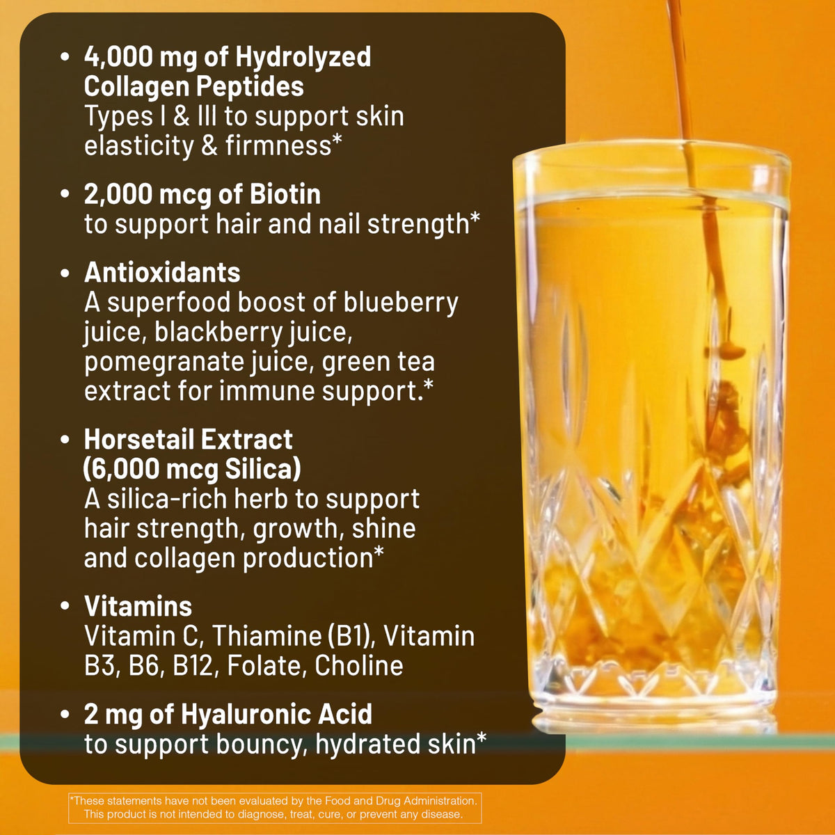 NatureWise Collagène Liquide 4000mg avec des fruits sur la table