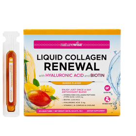 NatureWise Collagène Liquide 4000mg saveur mangue, tube de 30 unités