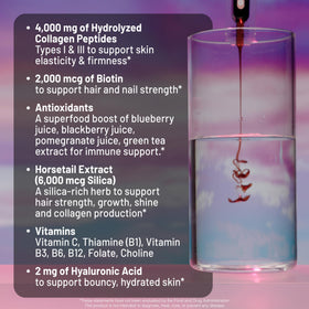 NatureWise Collagène Liquide 4000mg tube arrière avec informations nutritionnelles