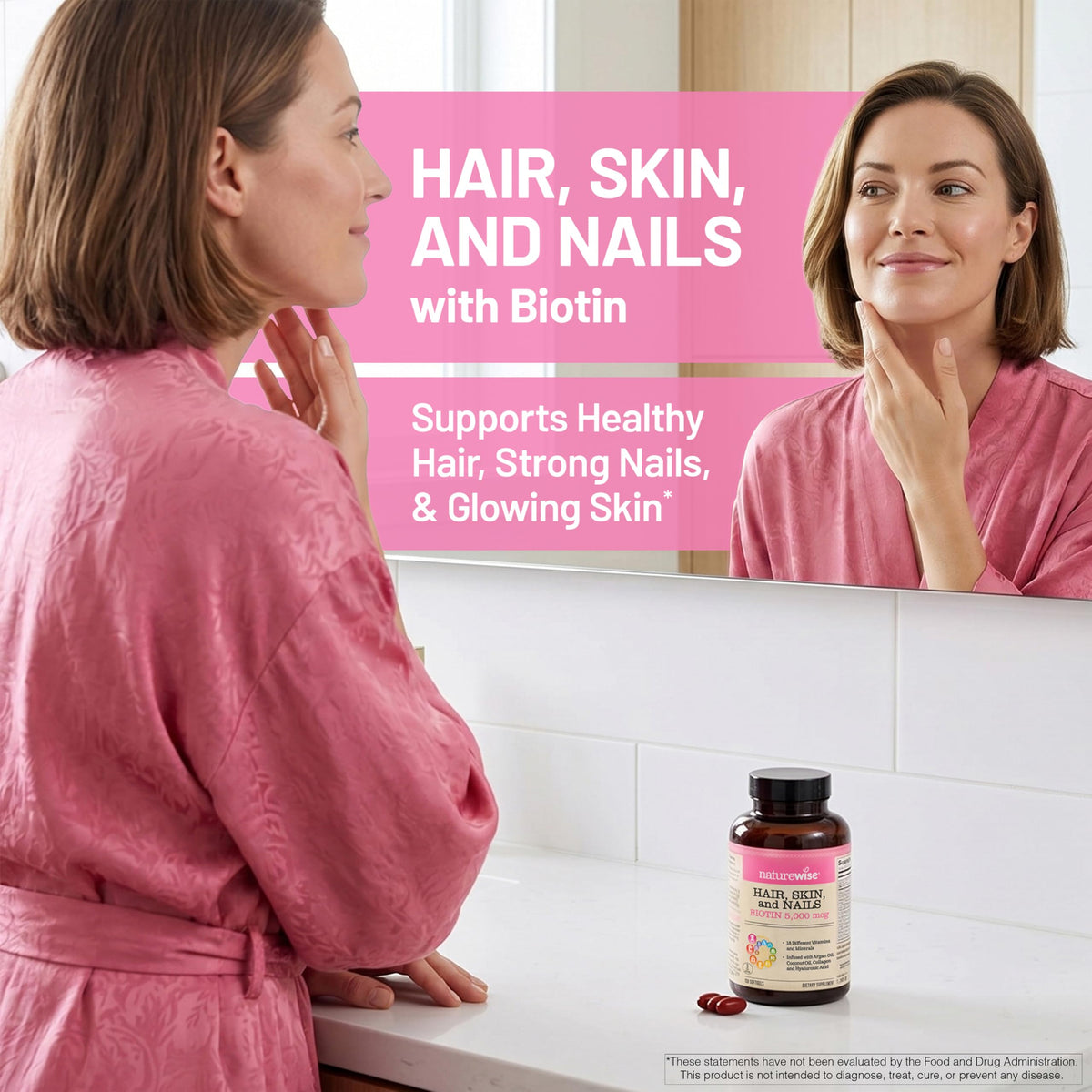 NatureWise Complément Cheveux, Peau et Ongles - gélules molles