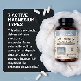 NatureWise Complex de Magnésium 500mg - capsules sur un fond blanc