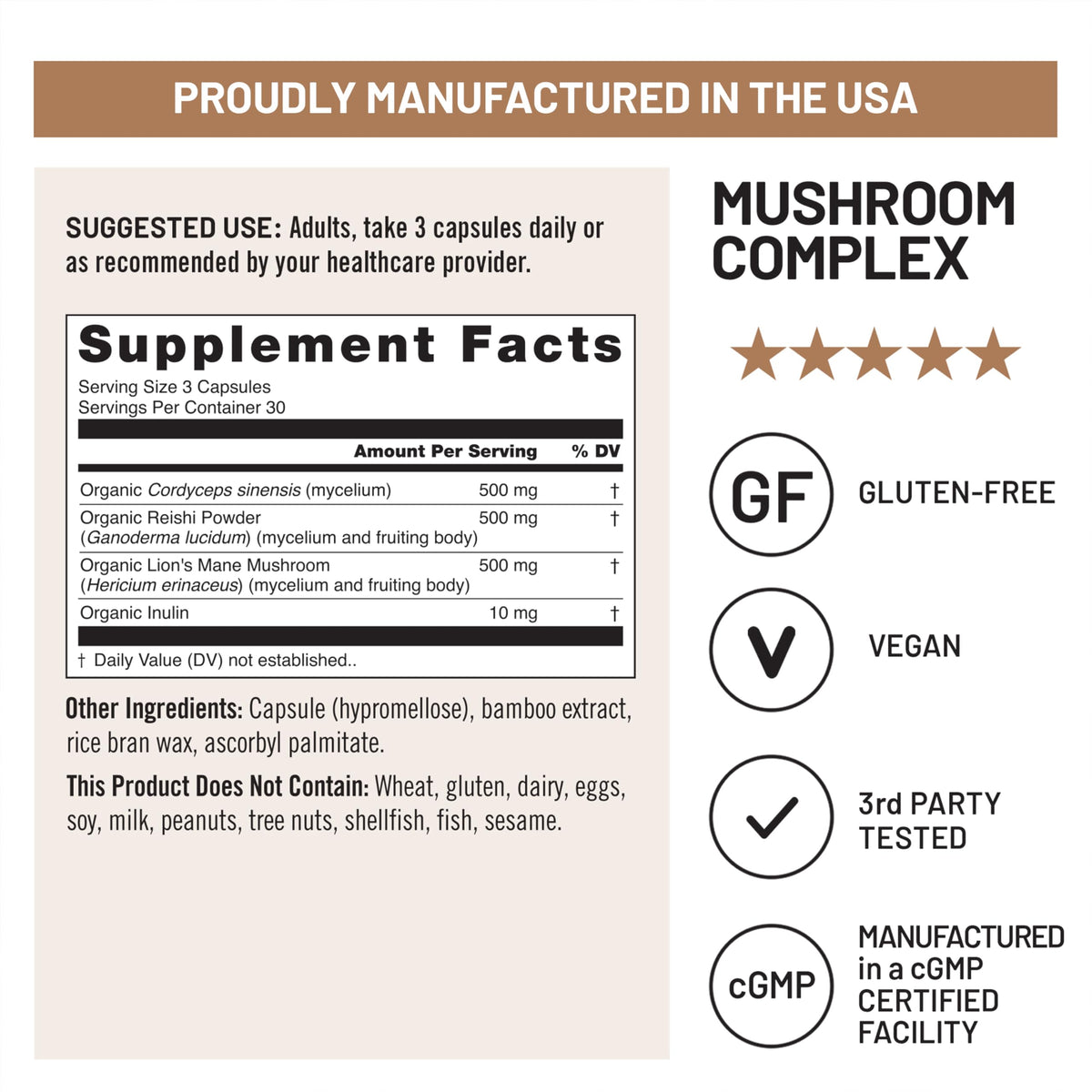 NatureWise Complexe de Champignons ouvert avec capsules visibles