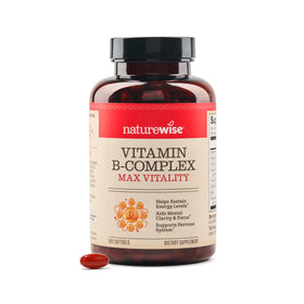 NatureWise Complexe de Vitamines B 360 gélules molles, vue de face
