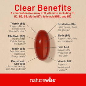 NatureWise Complexe de Vitamines B, étiquette détaillant les ingrédients