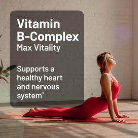 NatureWise Complexe de Vitamines B, gélules molles avec un verre d'eau