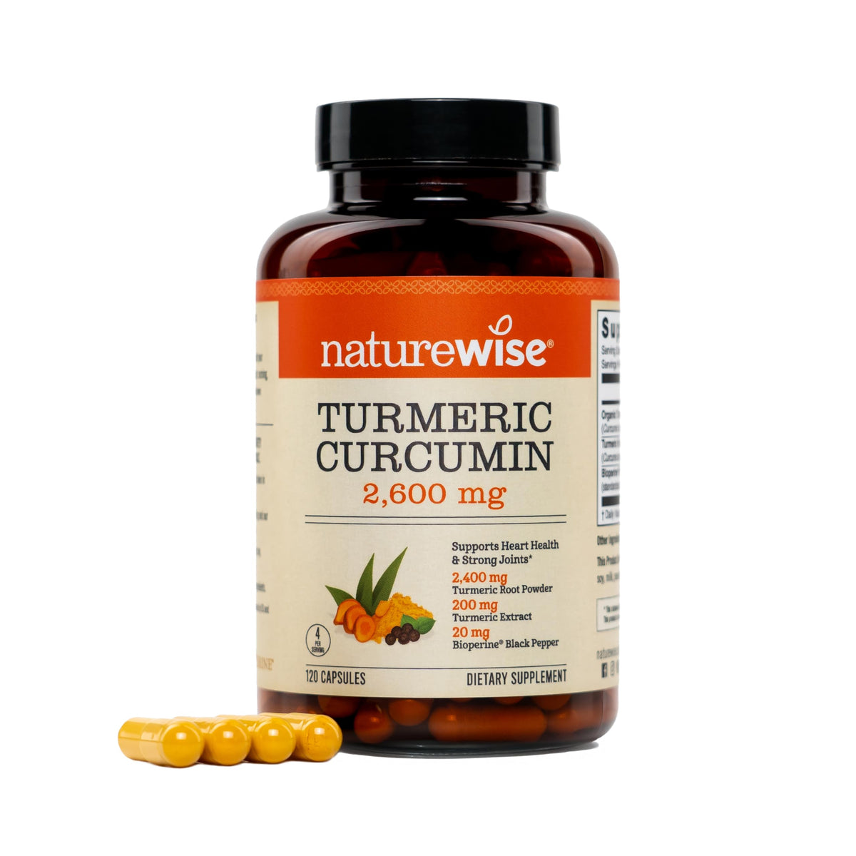 NatureWise Curcuma 2600mg gélules de devant