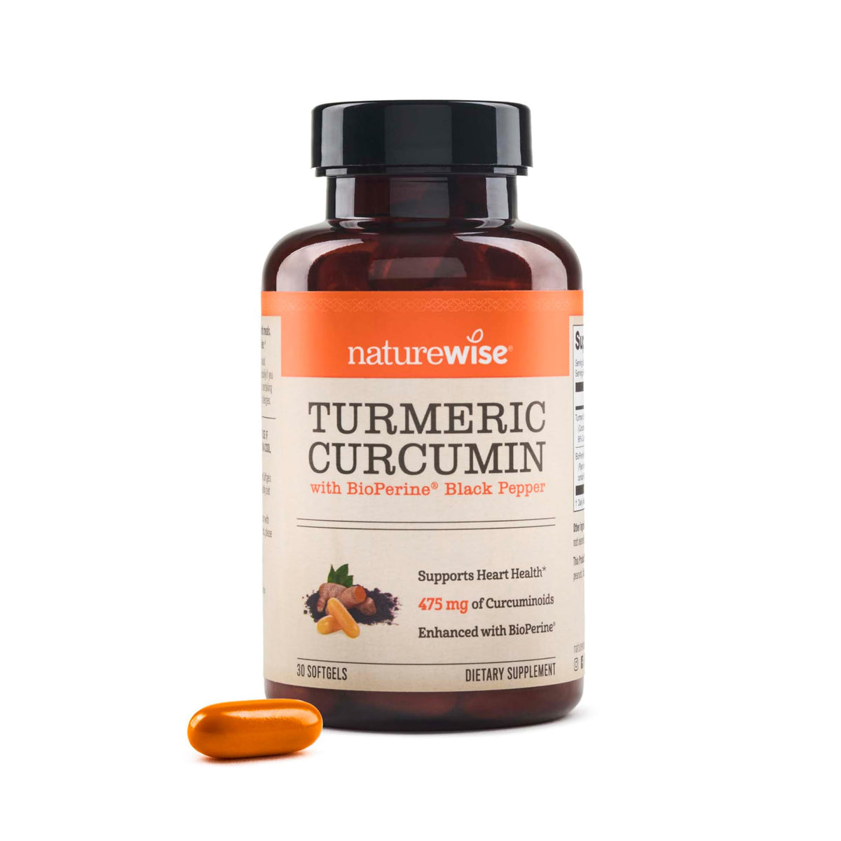 NatureWise Curcuma 500mg gélules vue de face