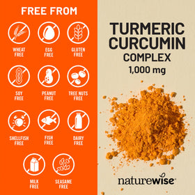 NatureWise Curcuma Curcumin 1000mg gélules ouvertes montrant le contenu
