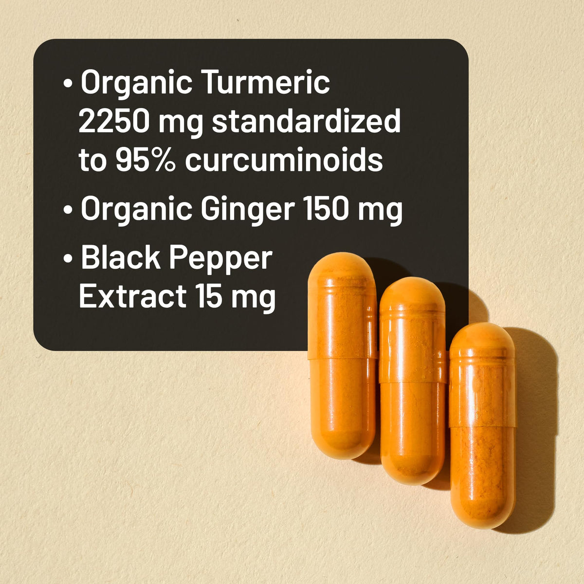 NatureWise Curcuma + Gingembre 2400mg capsules sur fond blanc