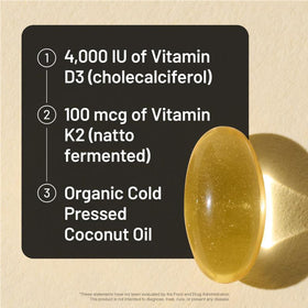 NatureWise D3 4000 IU + K2 MK-7 100 mcg, capsules molles dans une main