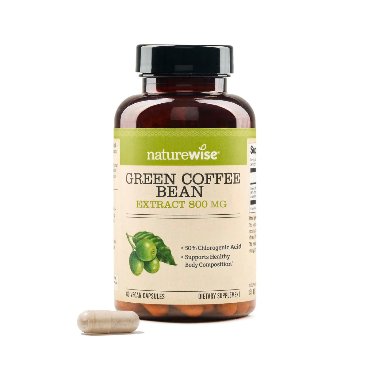 NatureWise Extrait de Grain de Café Vert 800mg vue de face