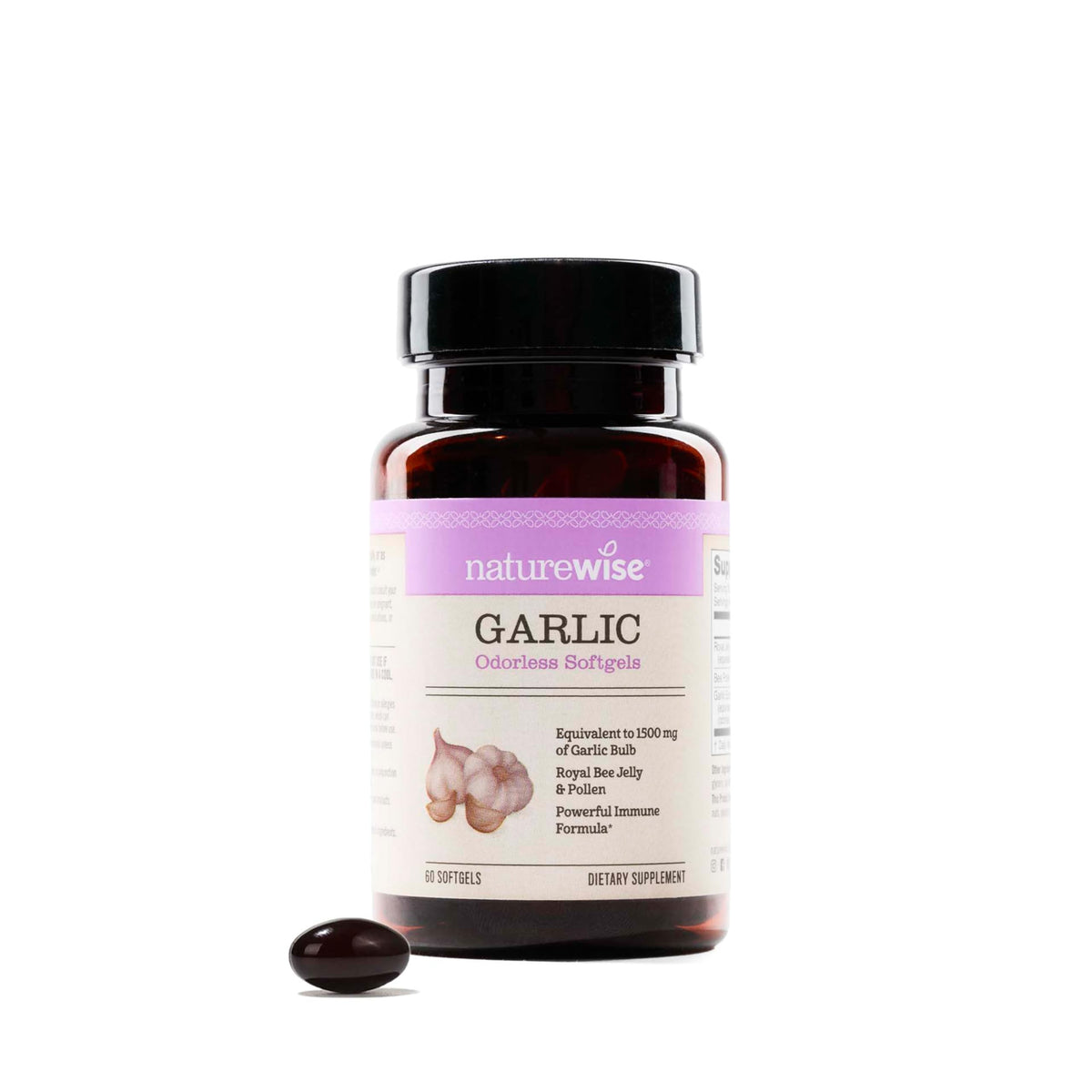 NatureWise Gélules d'Ail Sans Odeur - Boîte de 60 softgels