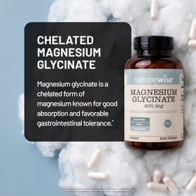 NatureWise Glycinate de Magnésium 400 mg capsules ouvertes