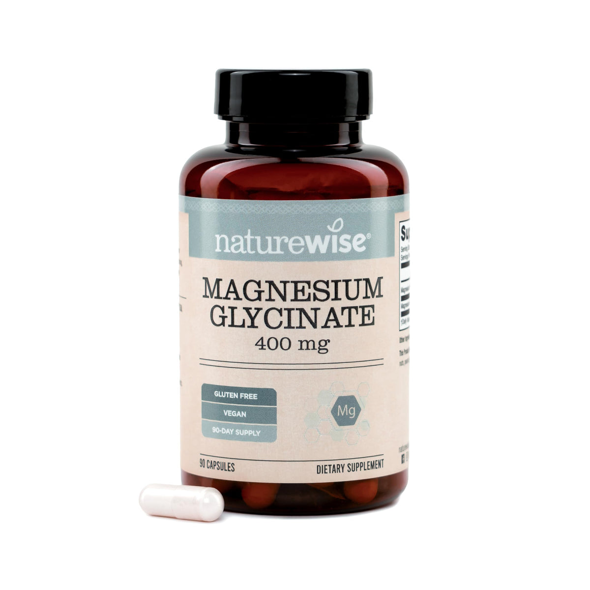 NatureWise Glycinate de Magnésium 400 mg capsules vue de face