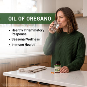 NatureWise Huile d'Origan Végétale, gélules sur fond blanc