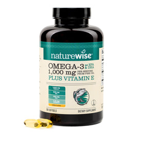 NatureWise Huile de Poisson Omega 3 Extra Fort 1000mg gélules avant
