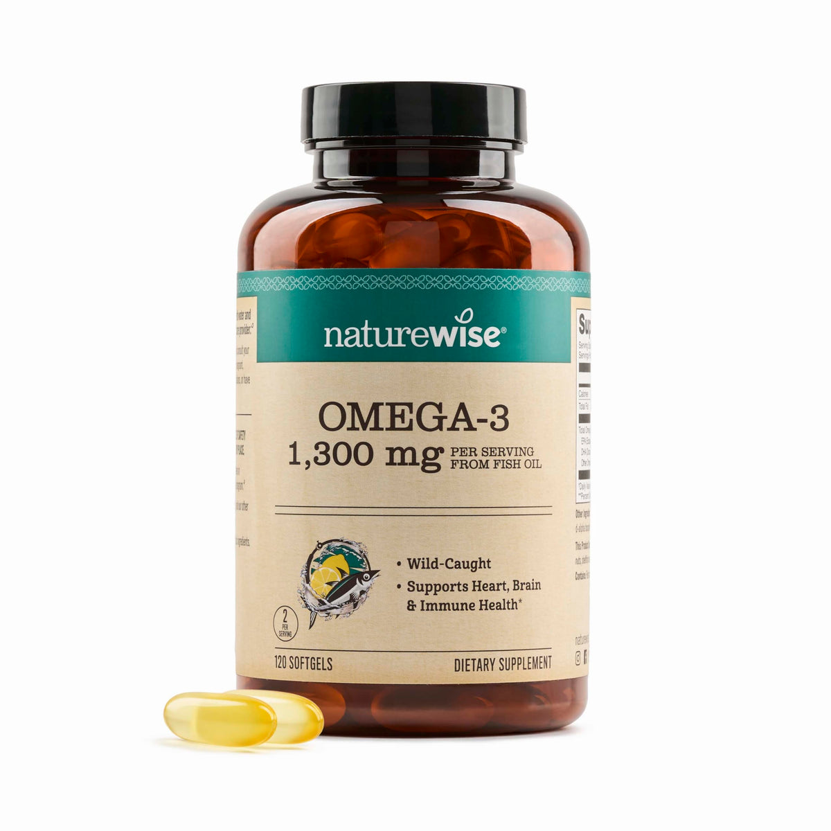 NatureWise Huile de Poisson Ultra Omega 3 2200 mg - vue avant