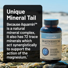 NatureWise Magnésium Marin 300mg, gélule douce avec verre d'eau