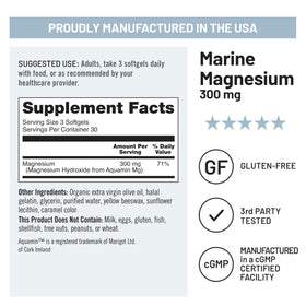 NatureWise Magnésium Marin 300mg, gélules douces sur une table