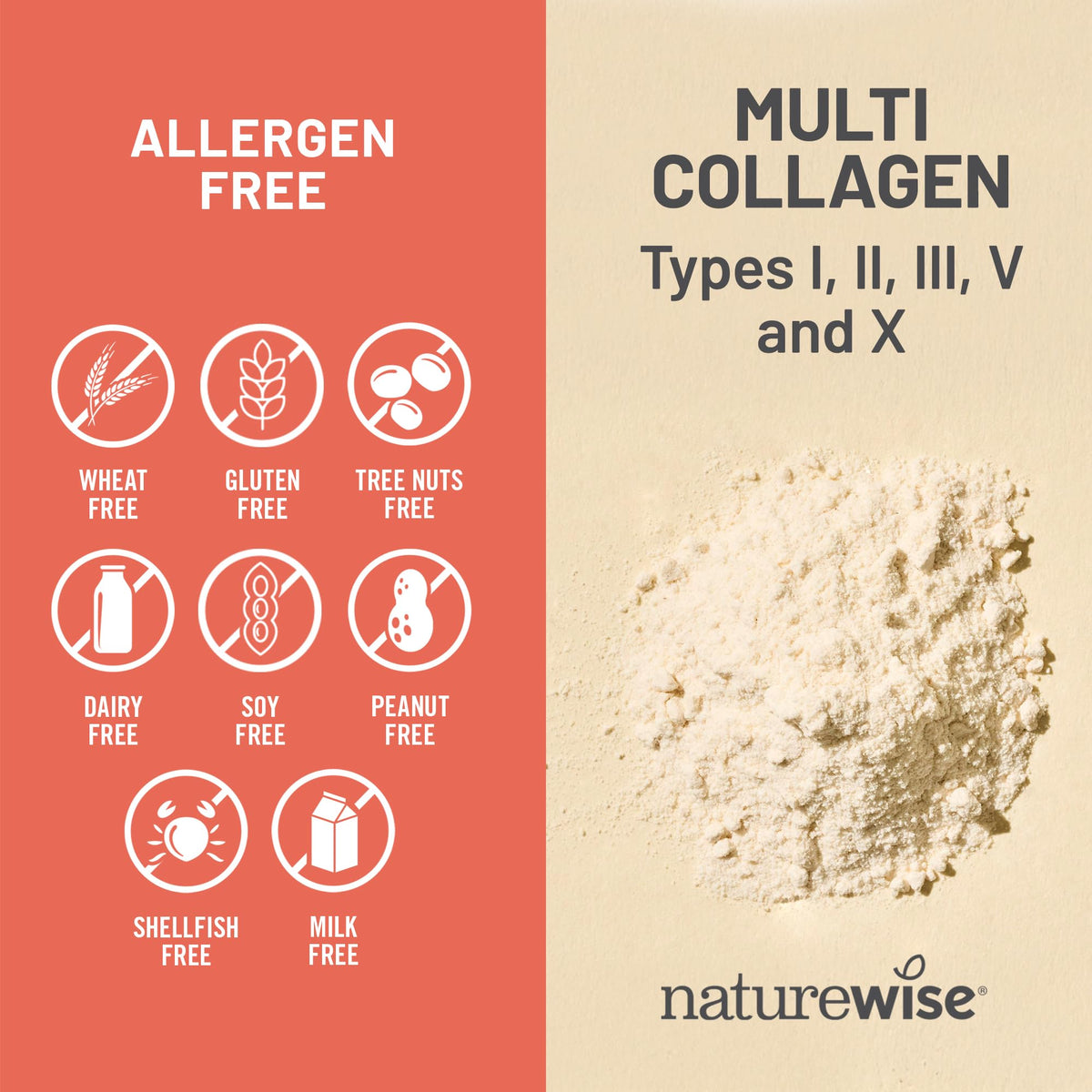 NatureWise Multi Collagen Capsules 1650 mg, ingredients list